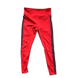 Zyia Active Red Royalty Stripe Light n Tight High Rise Leggings 12